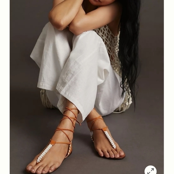 NIB Anthropologie Tie Up Thong Sandals-Cedar. EU 37/US 6.5 - Picture 3 of 8